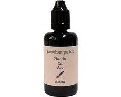 MGM Trading® - Hands on art - Leerverf - Verf voor lederen oppervlakten - 50ml - Zwart