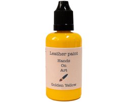 MGM Trading® - Hands on art - Leerverf - Verf voor lederen oppervlakten - 50ml - Golden Yellow