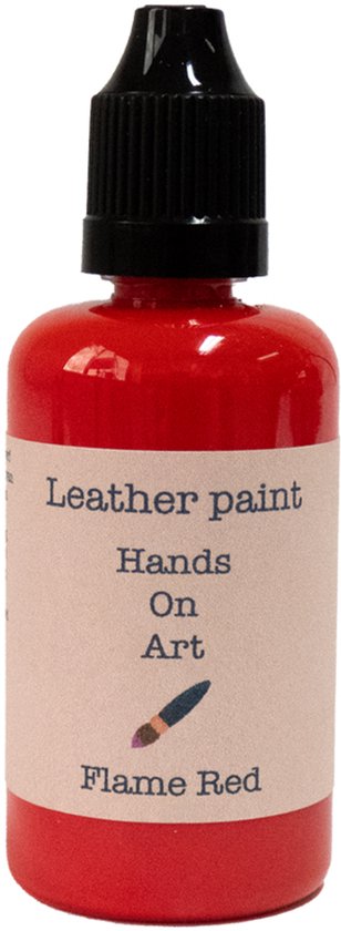 MGM Trading® - Hands on art - Leerverf - Verf voor lederen oppervlakten - 20ml - Flame Red