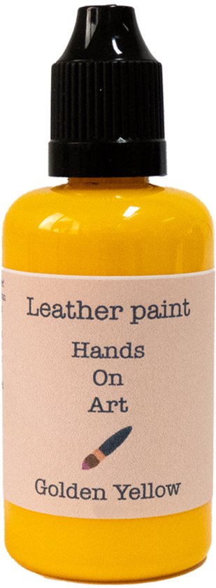 MGM Trading® - Hands on art - Leerverf - Verf voor lederen oppervlakten - 20ml - Golden Yellow