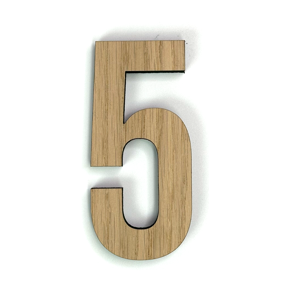 Hands on Art - MDF Cijfer 5, creatief, knutselen, deco, 1 stuk, 9mm mdf