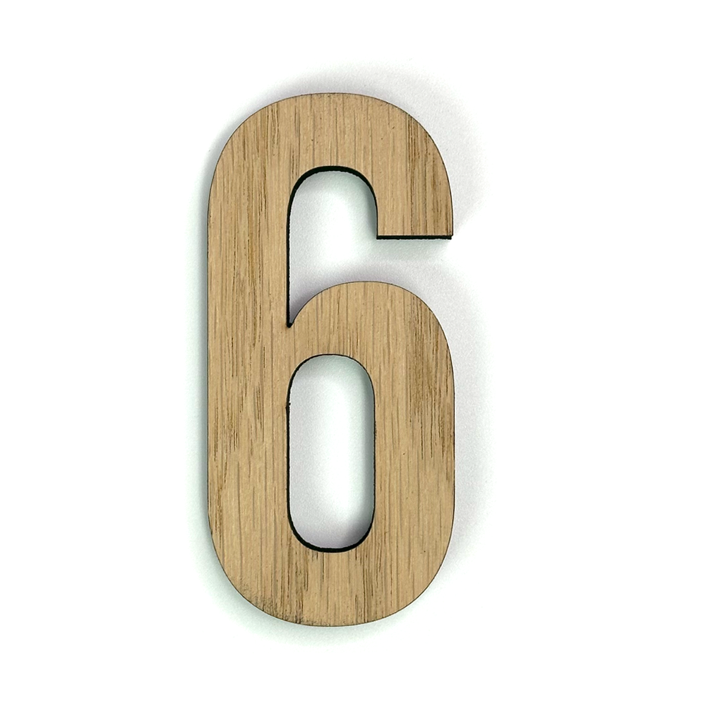 Hands on Art - MDF Cijfer 6, creatief, knutselen, deco, 1 stuk, 9mm mdf