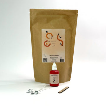 Hands On Art - Basis Kaarsenmaakset - 1,25 kg Kaarsvet & 50/20/10 ml rode candle dye