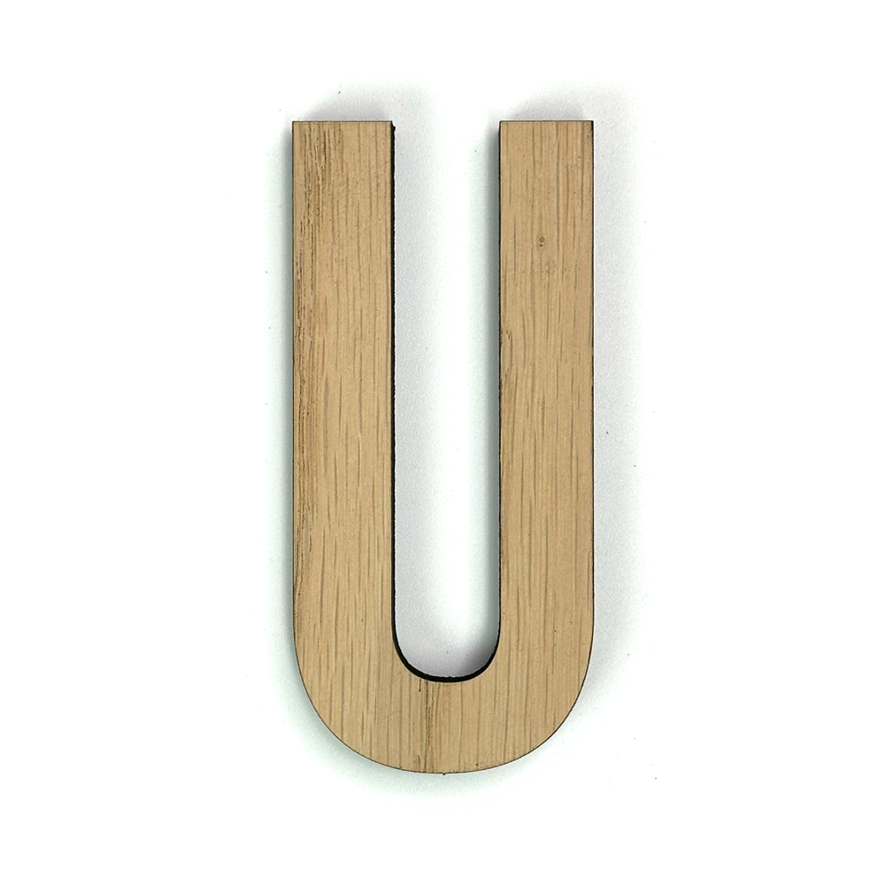 Hands on Art - MDF Letter U, creatief, knutselen, deco, 1 stuk, 9mm mdf